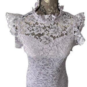 Enfocus Studio Women' 6 Purple/Lavender Sleeveless Mock Neck Midi Sheath Dress